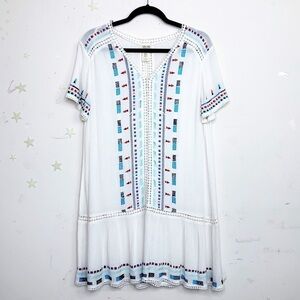 SAND & Spirit white embroidered coverup